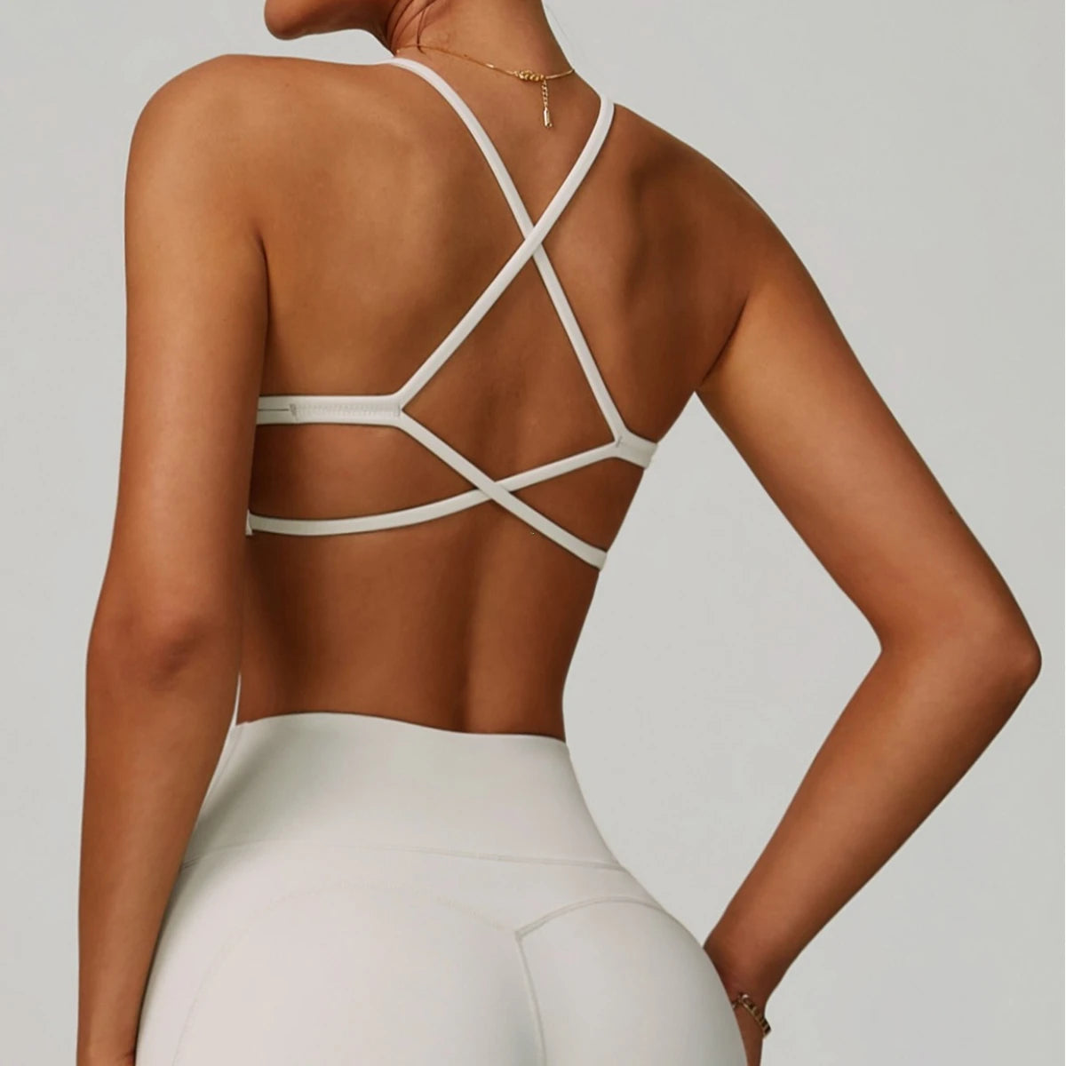 Cross Shoulder Straps Sports Bra Anti-Sweat Gym Top Women Yoga