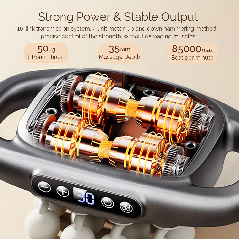 Foreverlily 16 Head Fascia Gun High Frequency Back Shoulder Massage