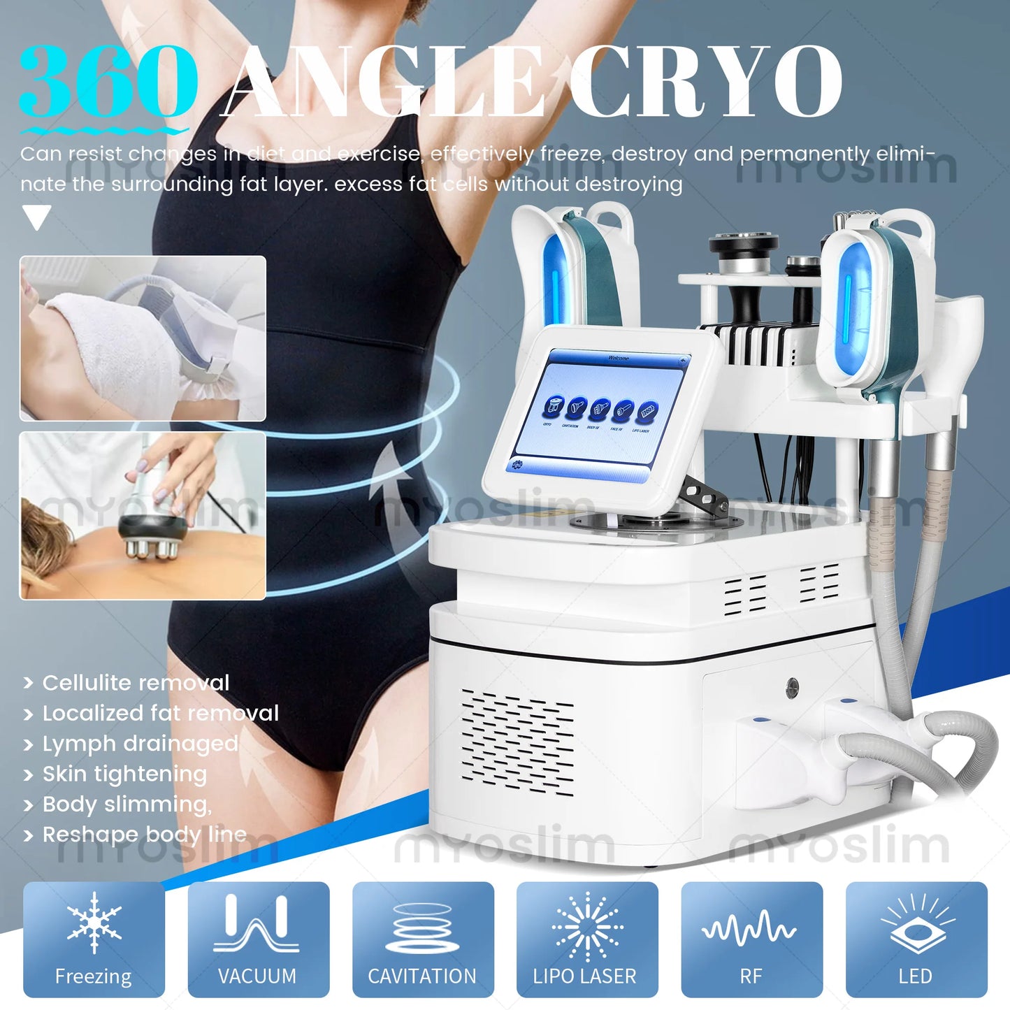 MYOSLIM 360 Cooling Body Sculpting Vacuum Cavitation System