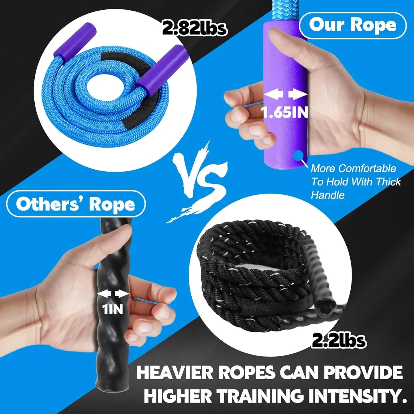 Heavy Jump Rope 2.7Lb Weighted With 360 Swivel For Fitness