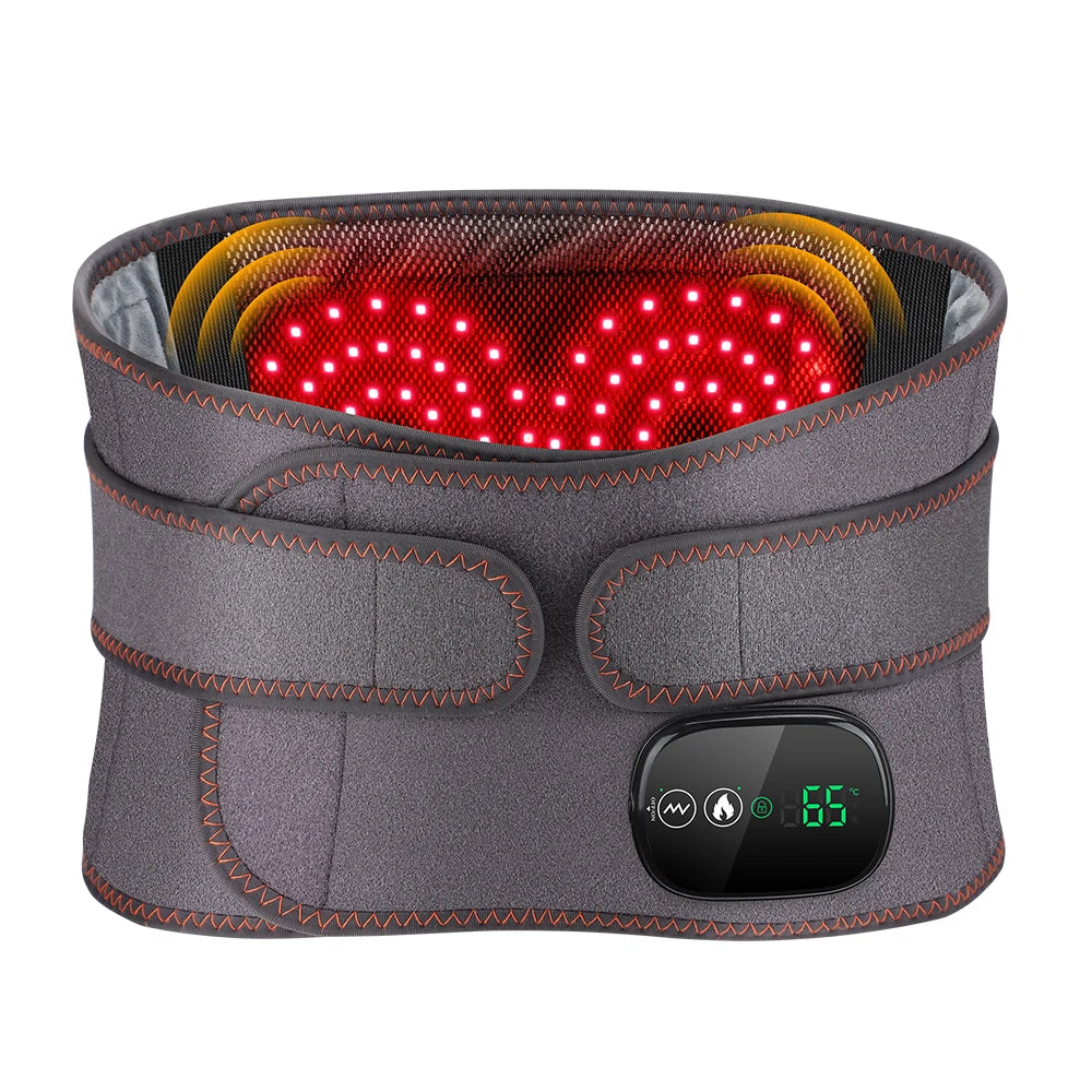 Agdoad Heating Vibration Massager Belt With Red Light Therapy
