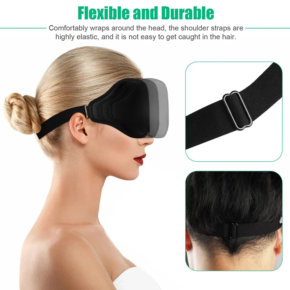 3D Travel Eye Sleep Mask Light Blocking Sleep Aid Adjustable Strap
