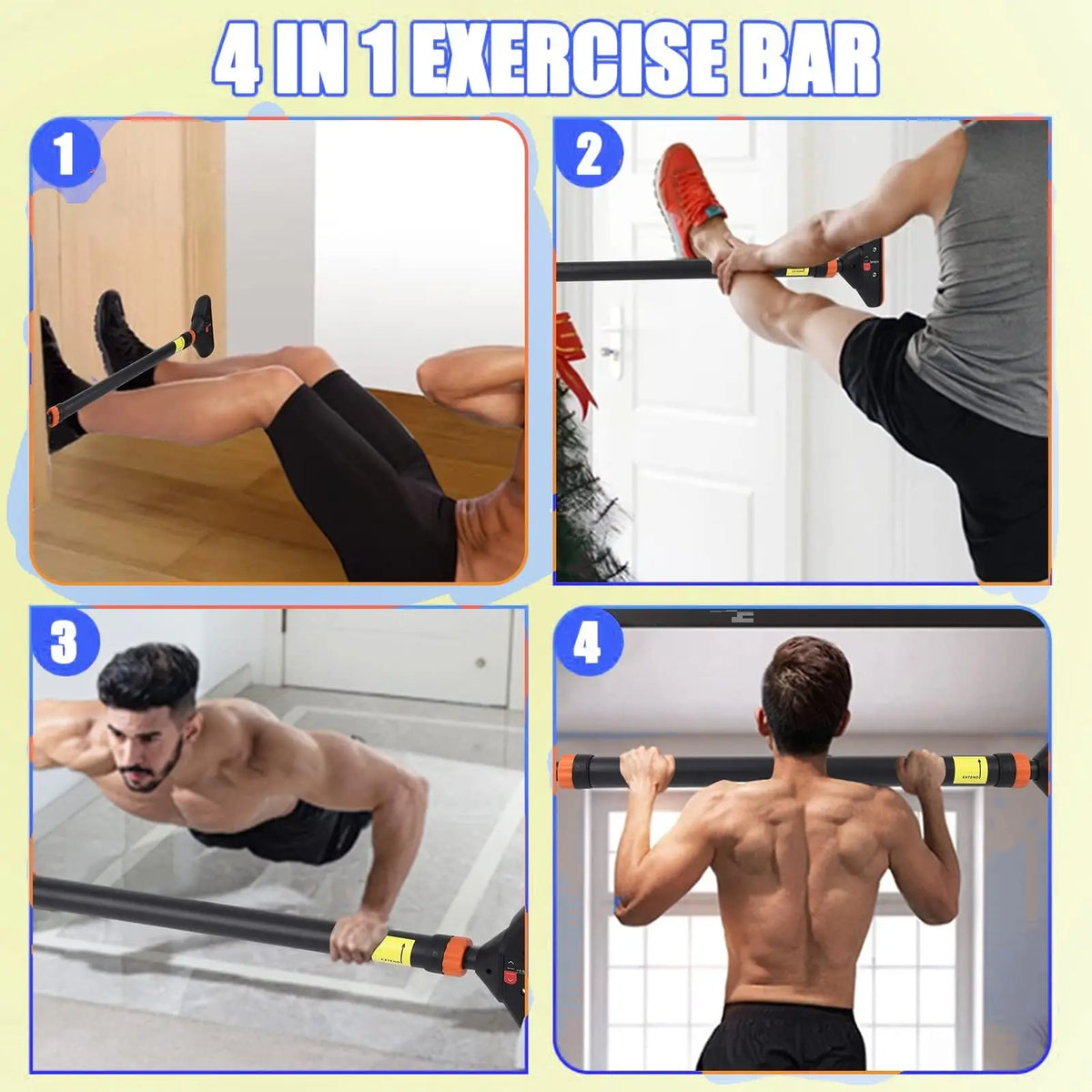 Heavy Duty Adjustable Doorway Pull Up Bar With Level Meter