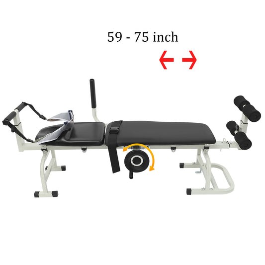 Inline Back Stretch Bench Cervical Traction Device With Handwheel