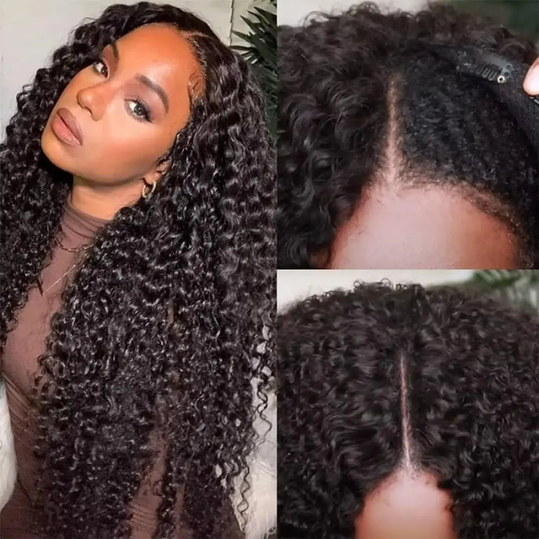 Dollface Deep Wave V Part Wig Brazilian Human Hair
