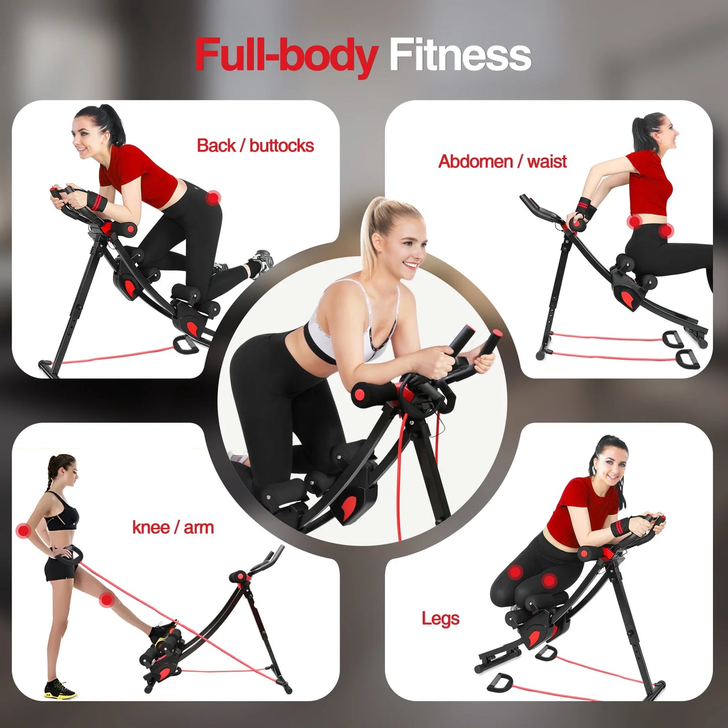 Fitness AB Machine Abdominal Trainer Core Workout Equipment Foldable