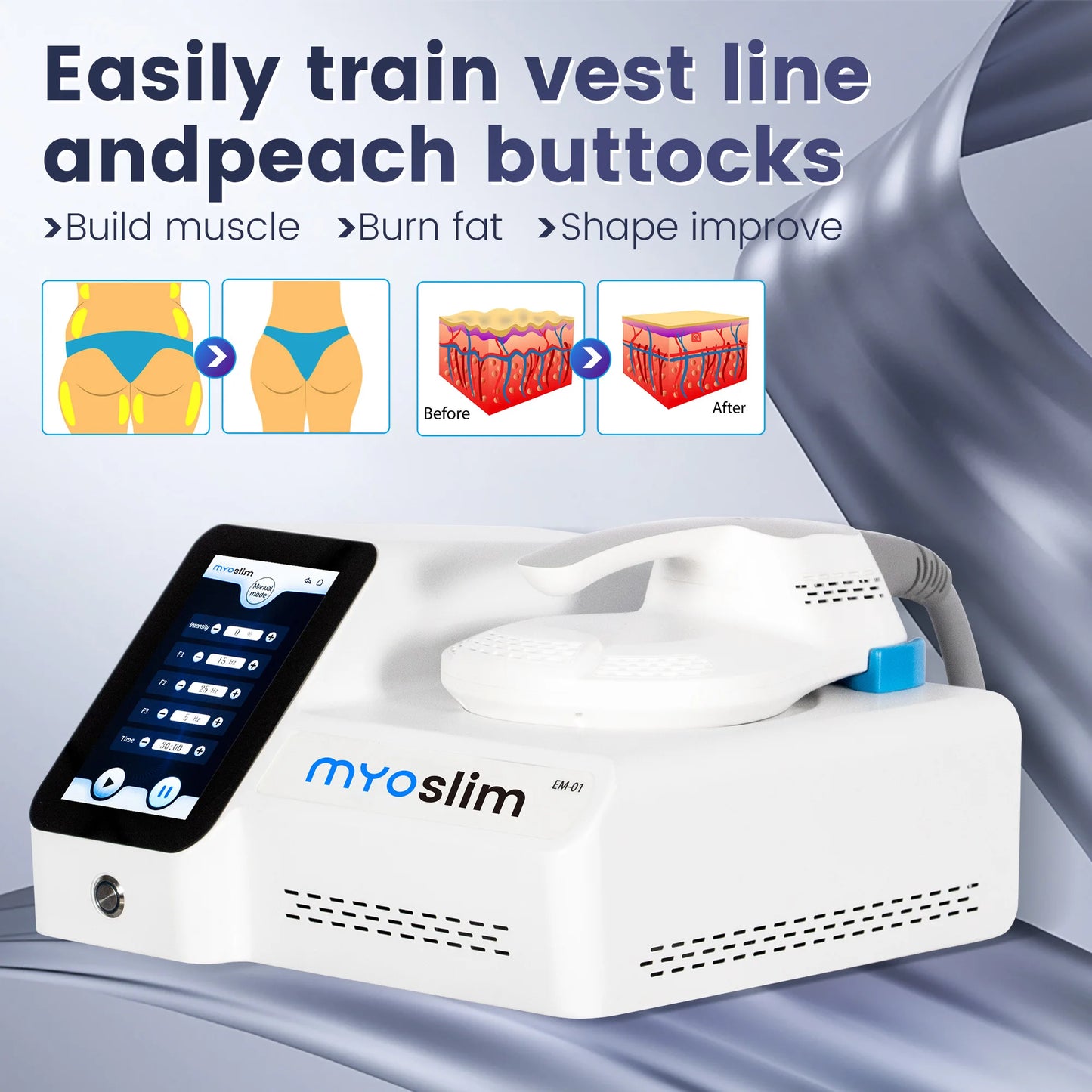 MYOSLIM 6500W EMS Muscle Builder and Fat Reducer For Home