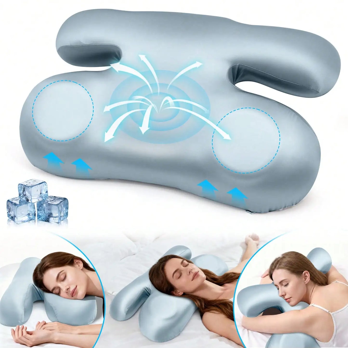 Memory Foam Pillow For Side Sleeping, Anti-Wrinkle, Multi-Functional