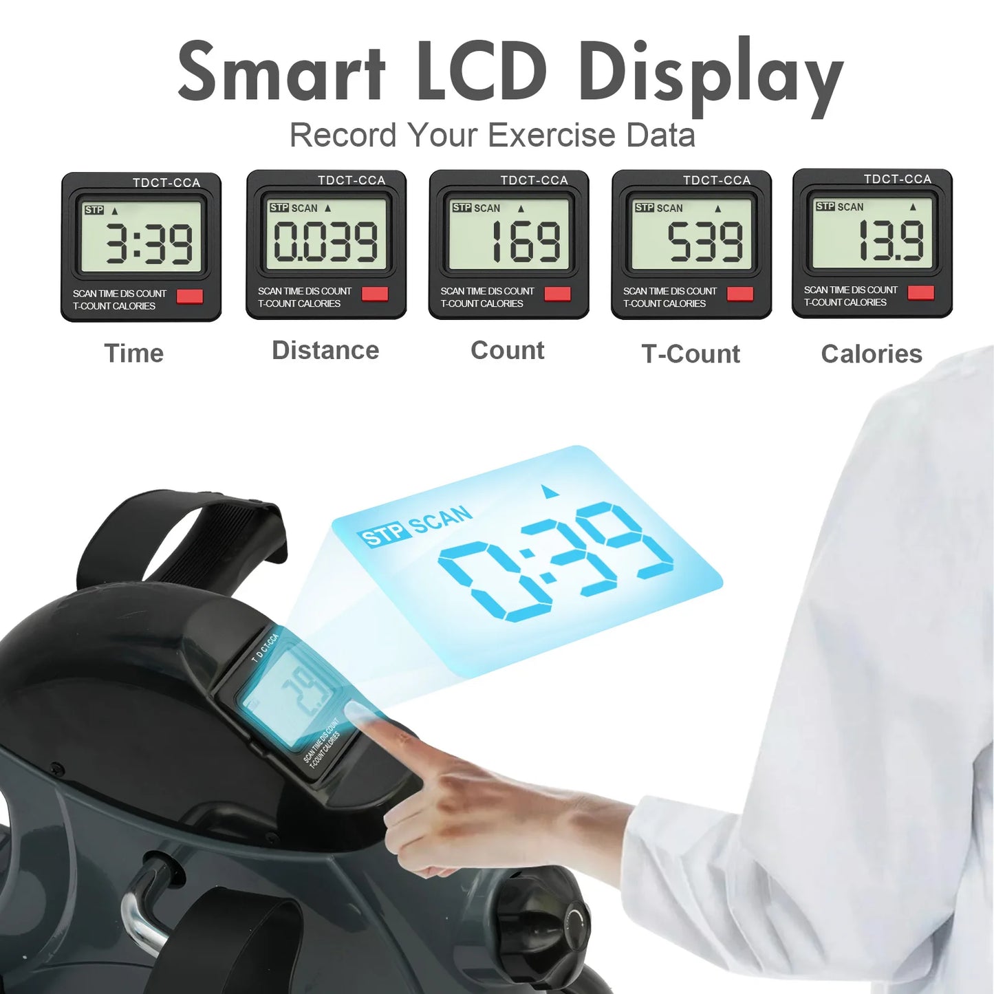 Mini Under Desk Stepper Pedal Exercise Bike With LCD Display