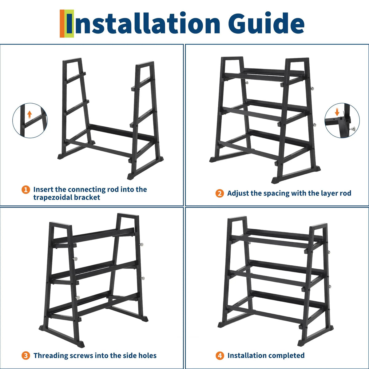 HiMISS Reinforced Trapezoidal Dumbbell Rack Home Gym Storage