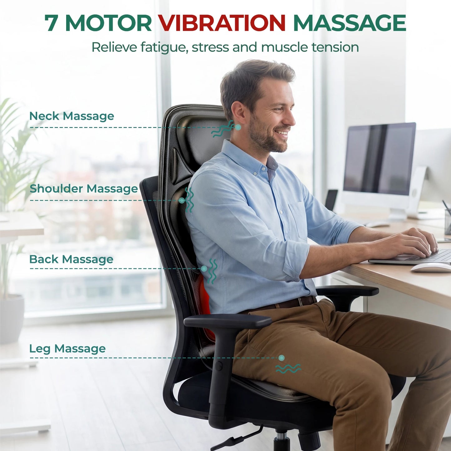 HIMOUTA Massage Seat Cushion With Heating And Seven Modes