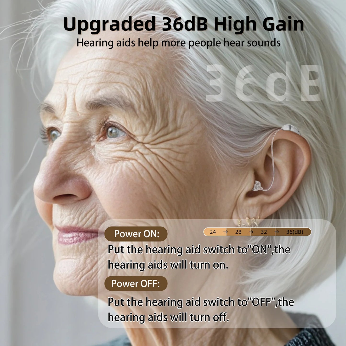 K&FCOPTEE Rechargeable Hearing Aids Adults Digital Ear Amplifier