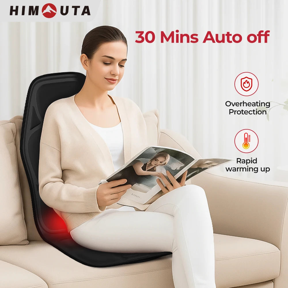HIMOUTA Electric Back Massager Full Body Chair Cushion Heated