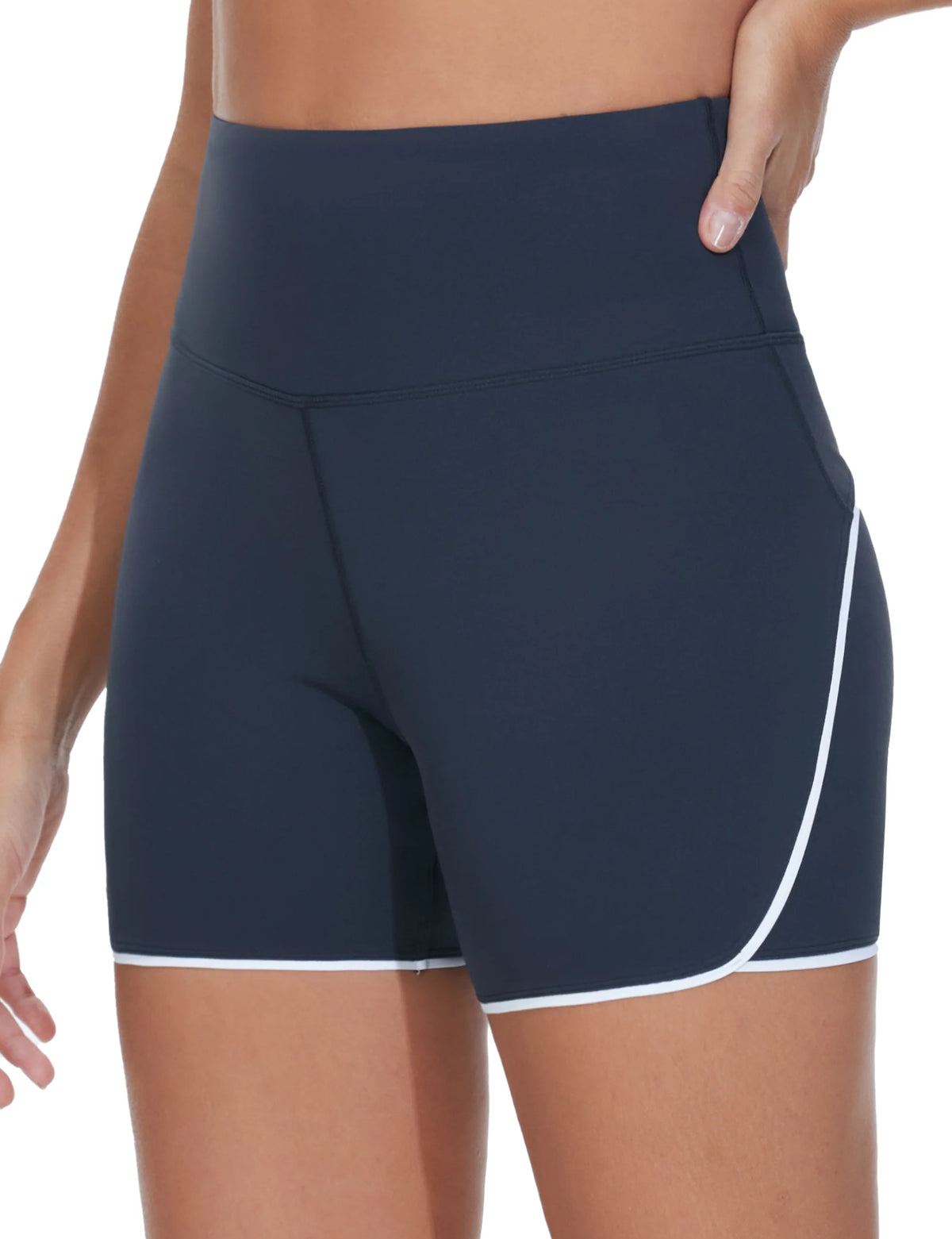 The Gym People Womens High Waist Workout Shorts With Dolphin Split