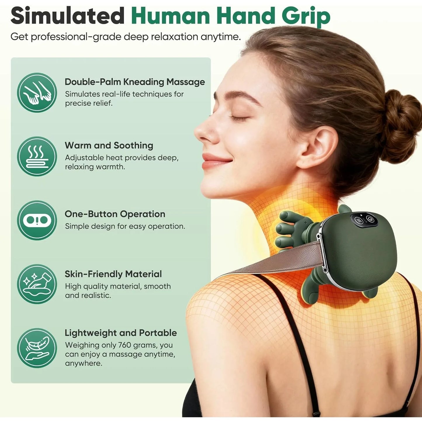 Shoulder And Neck Massager With Heated 4D Kneading Massage