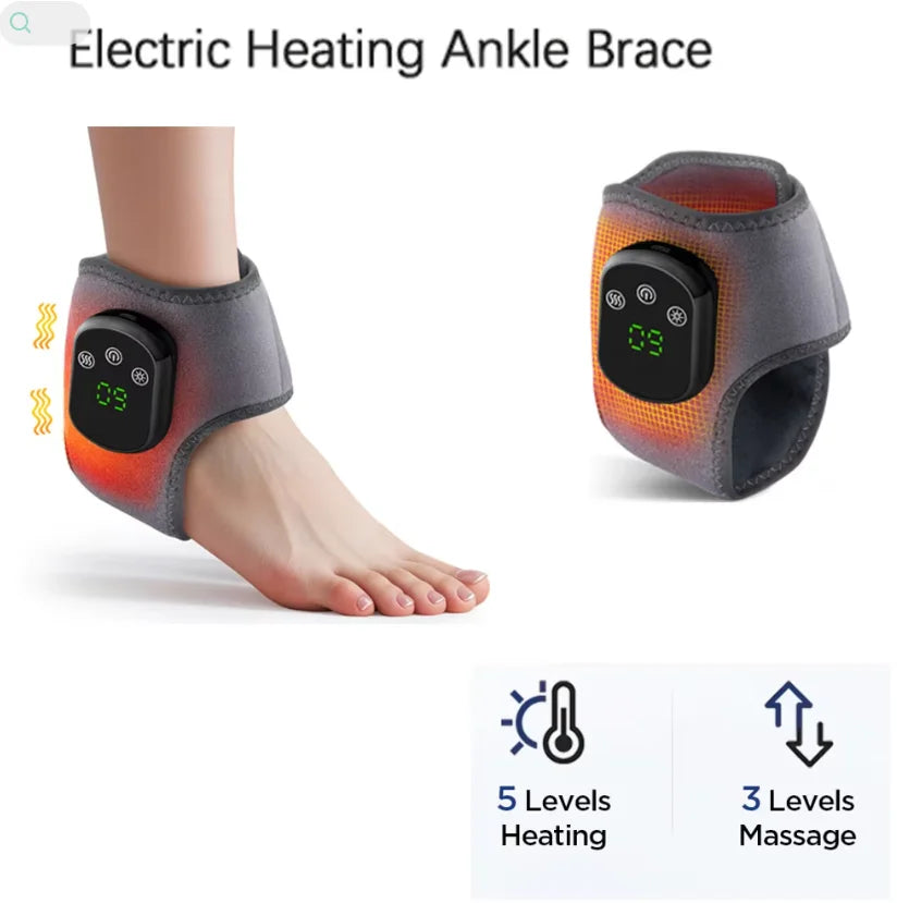 Hailicare Rechargeable Heated Ankle Brace Vibration Massager