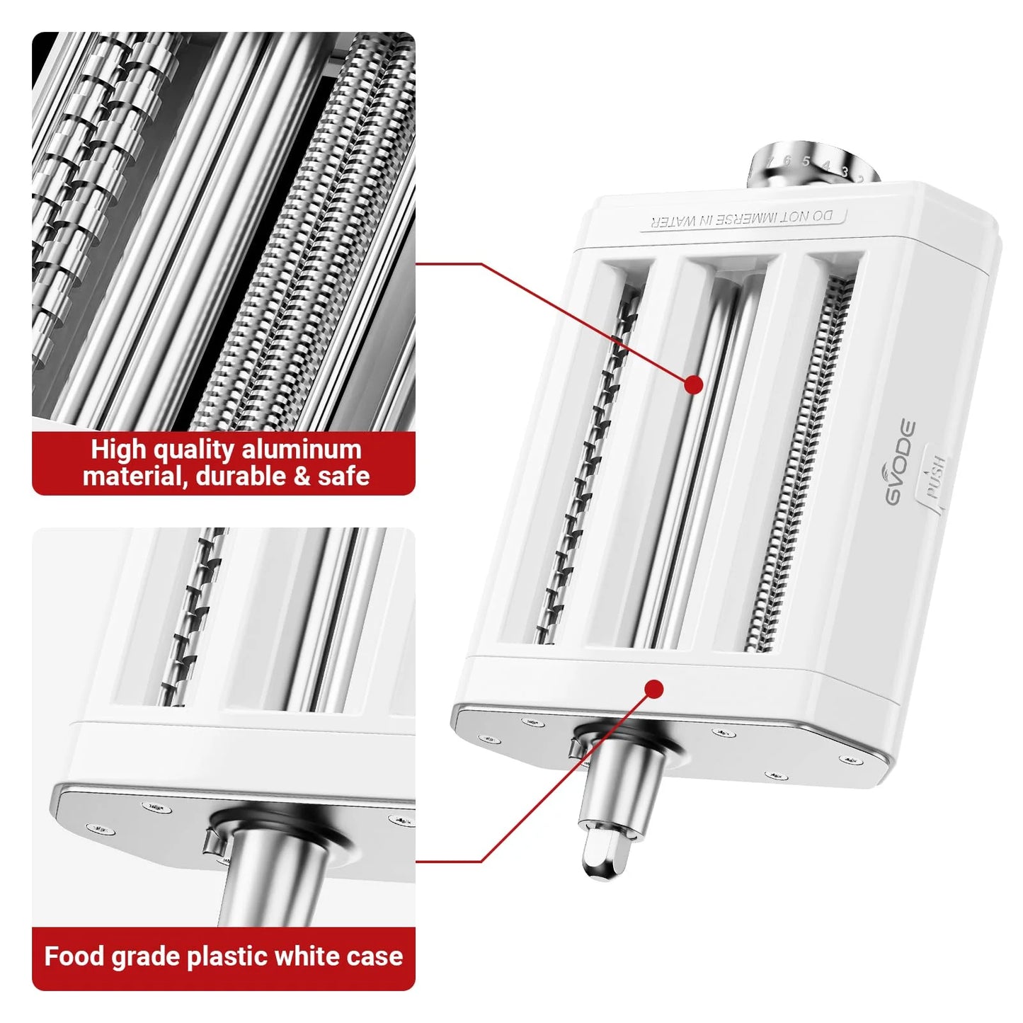 GVODE 3 In 1 Pasta Maker KitchenAid Spaghetti Fettuccine Cutter