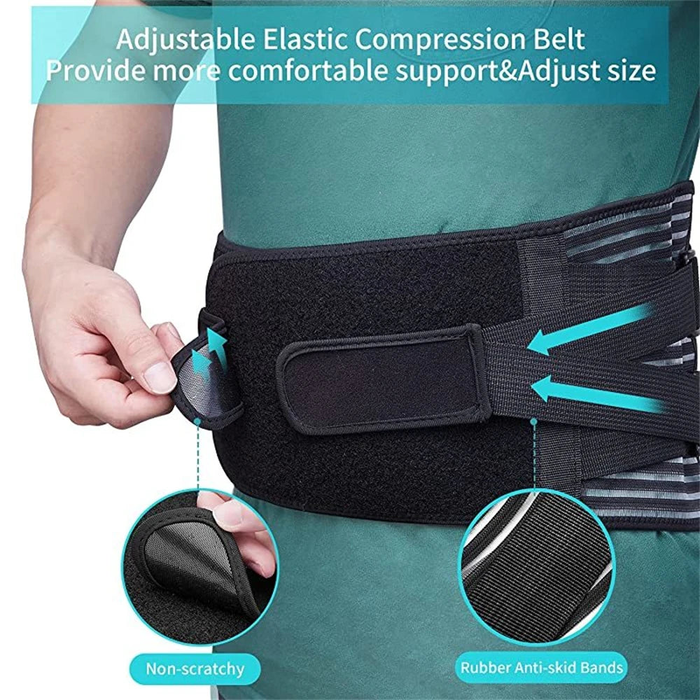 Lumbar Back Brace With 6 Stays Anti Skid Orthopedic Support