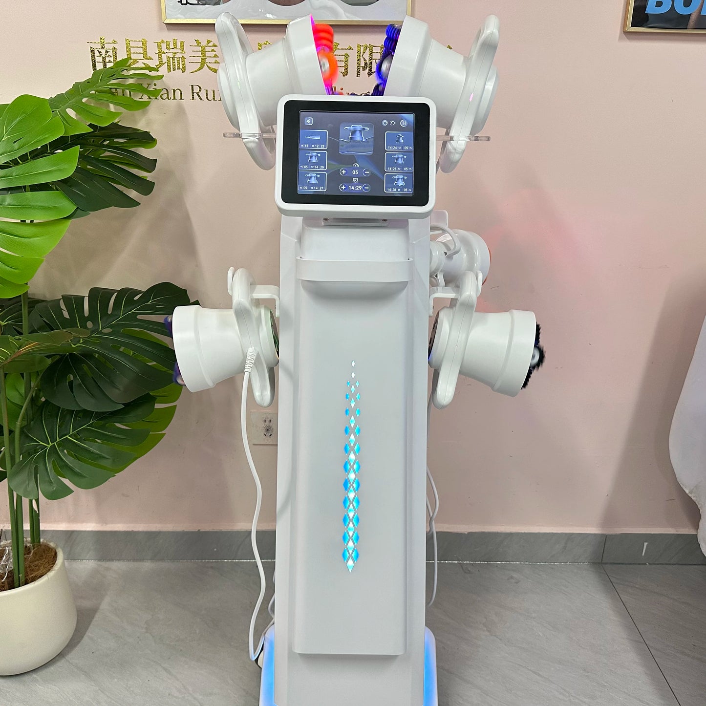 Myoslim 6 Handle 360 Rotating Body Massage Machine Dual Direction Roller Smart Control Ergonomic Design for Beauty Salon