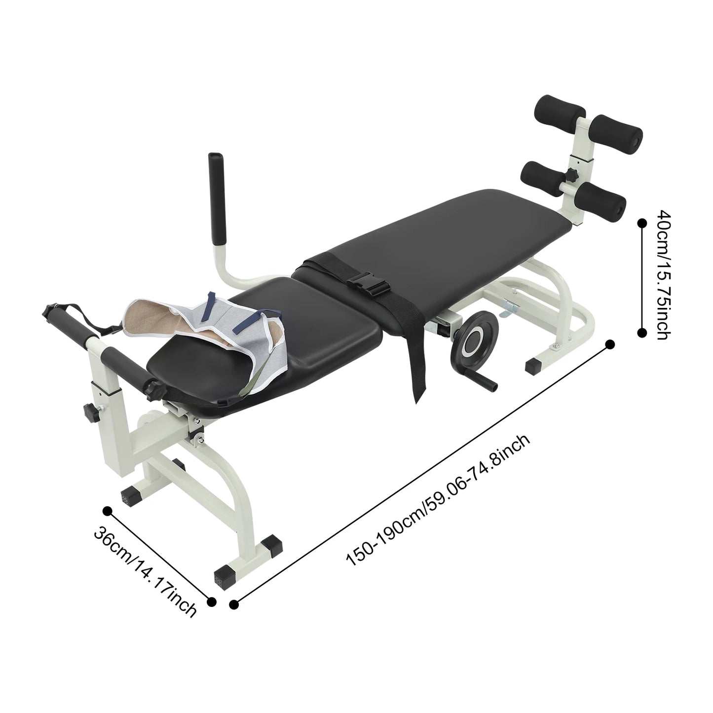 Inline Back Stretch Bench Cervical Traction Device With Handwheel