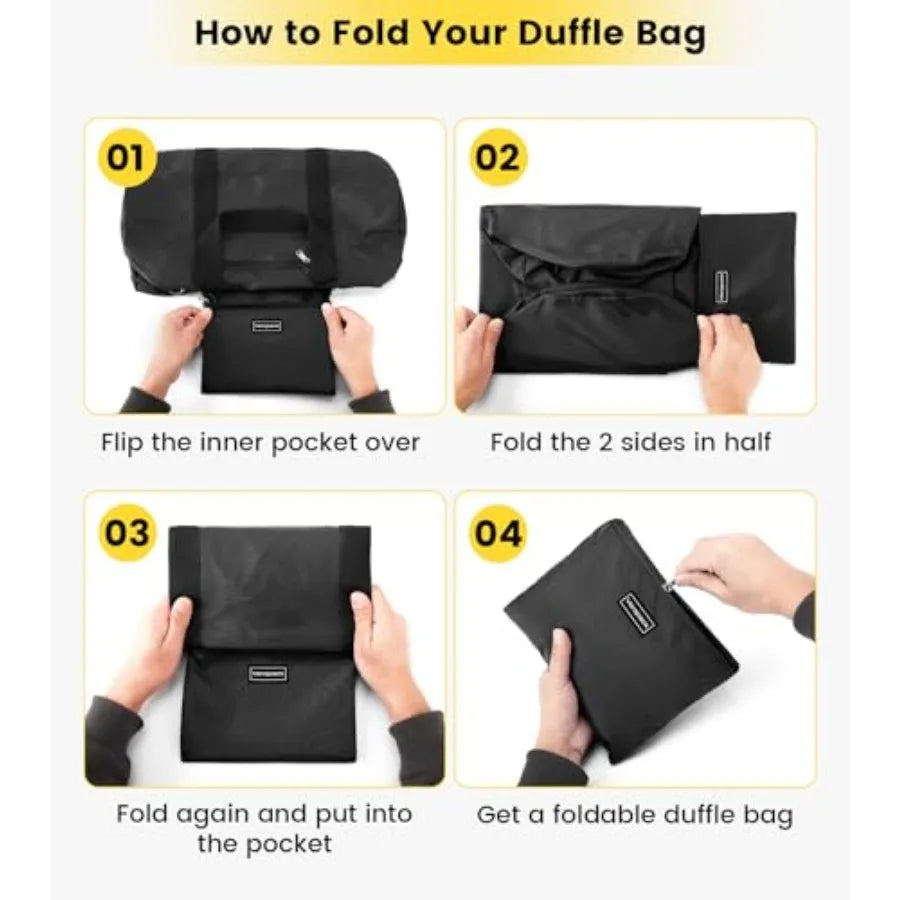 Foldable Duffel Bag For Travel And Gym With Inner Pocket