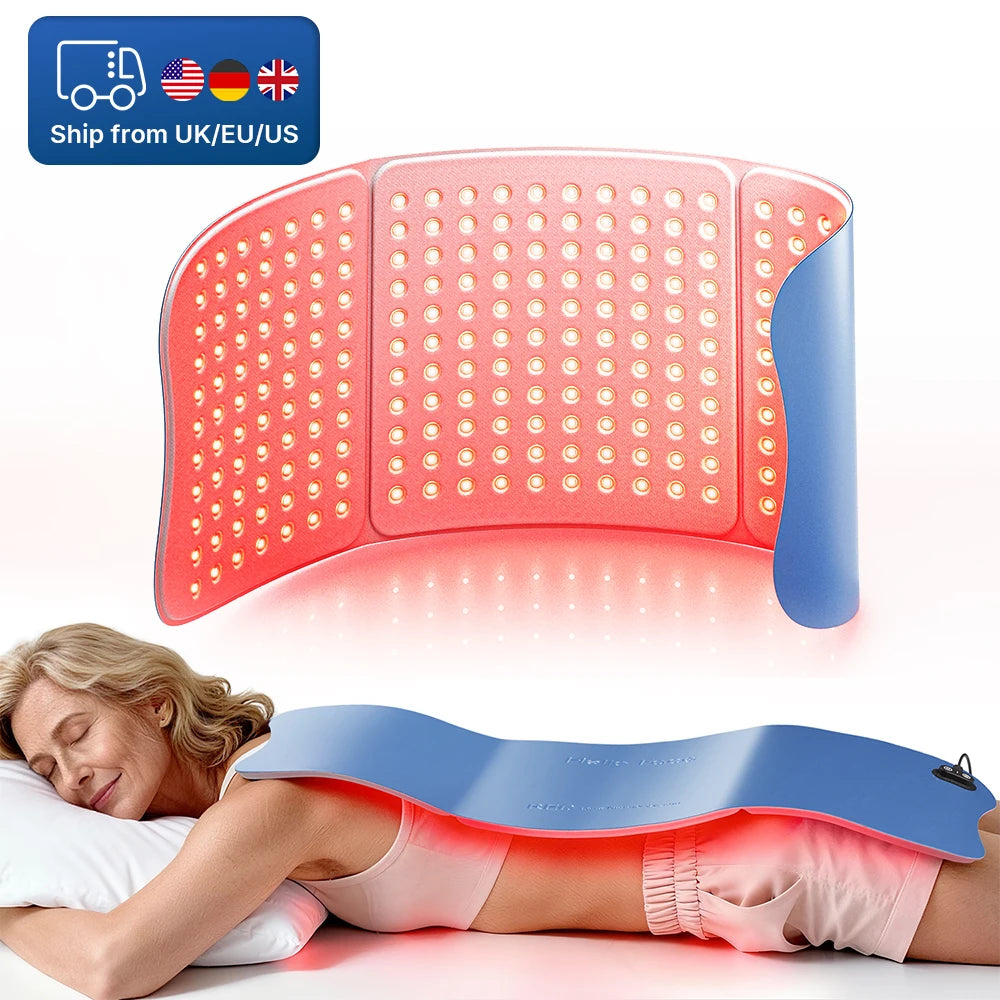 510k Certification 30’’ x 12’’ Large Red Light Therapy Pad for Body 660nm & 850nm Near Infrared Red Light Therapy Massage Mat