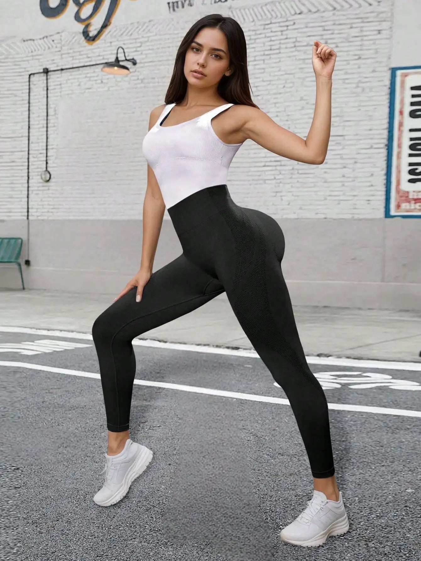 Women's High Waist Tight Leggings, Soft Stretchy, Tummy Control Lift Butt, Suitable For Workout, Yoga, Running, Regular And Plus Size Black Spring Sports