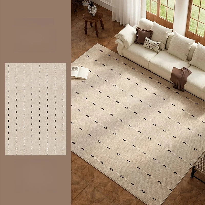 Retro Style Living Room Rug Washable Polyester Anti-Slip Floor Mat