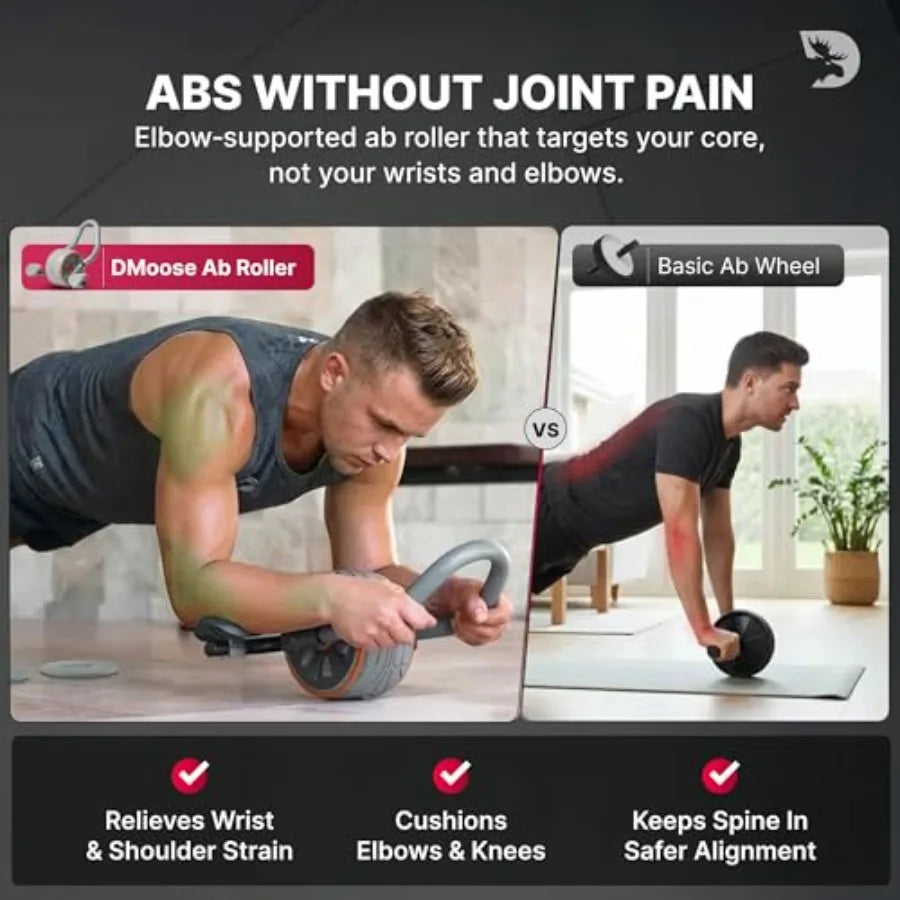 Ab Roller Wheel With Elbow Support And Knee Pads Exercise