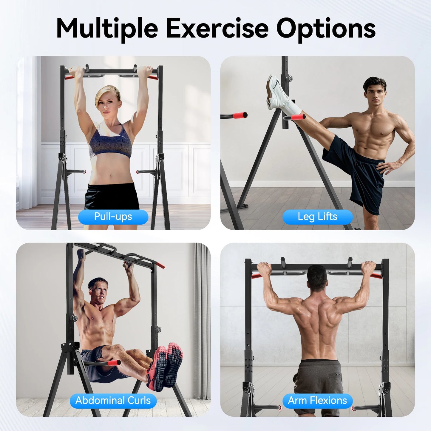 Adjustable Pull Up Bar Foldable Home Gym Station 200kg Load