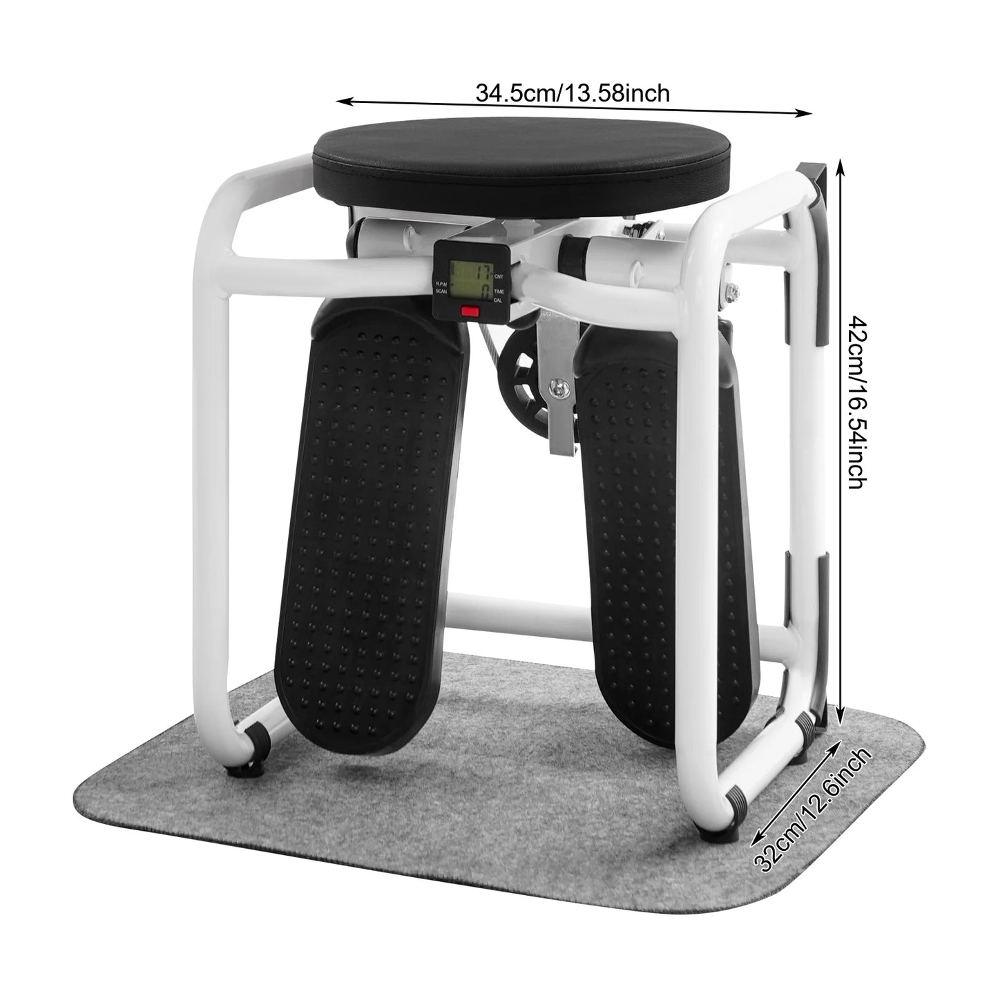 Stair Stepper With Seat And Resistance Bands For Home Gym