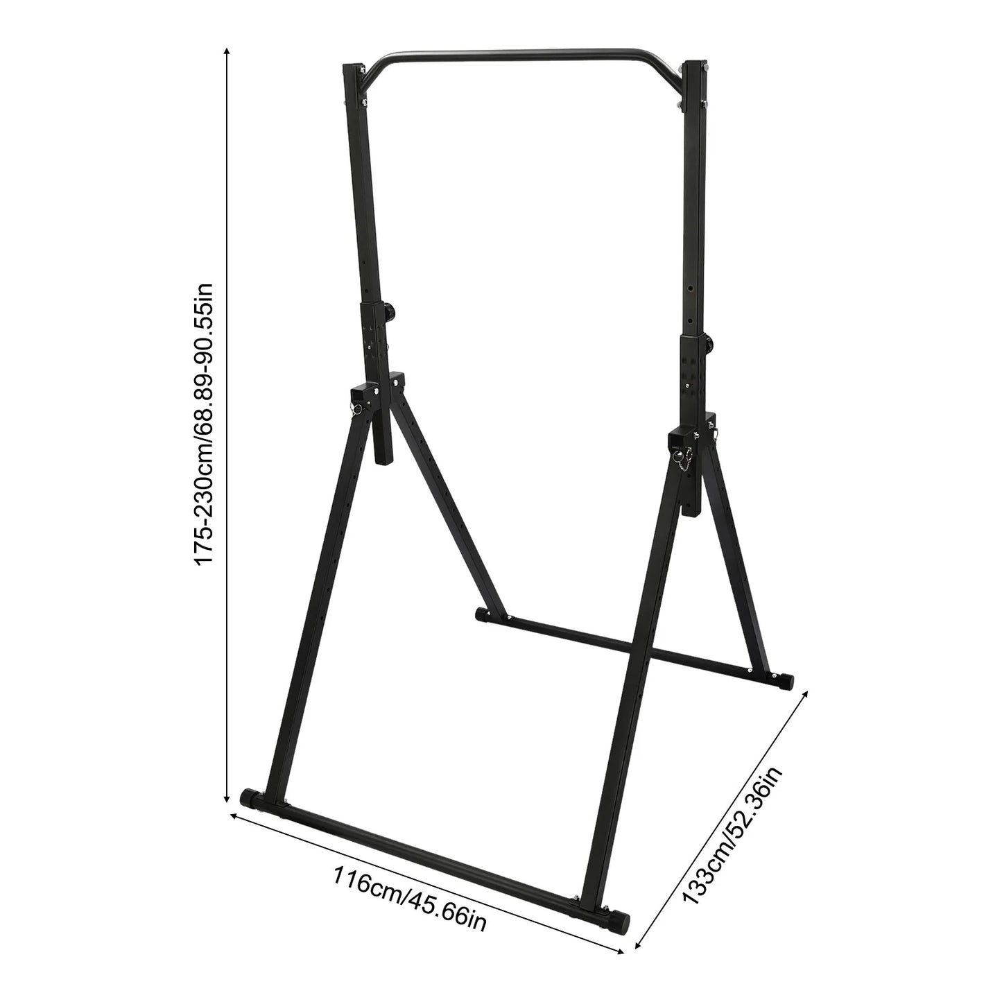 Triangular Pull Up Station Foldable Adjustable Height Strength Training Bar