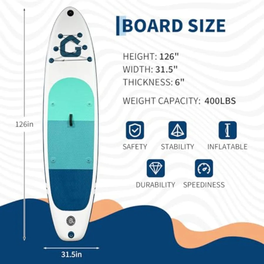 Inflatable Stand Up Paddle Board Durable PVC Ultra Stable