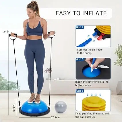Half Exercise Ball Balance Trainer For Yoga And Pilates