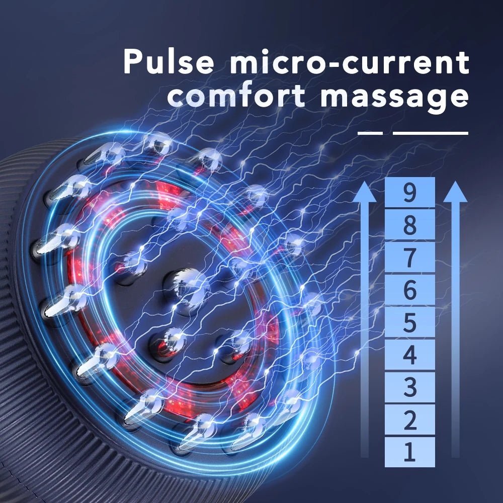 Hailicare Wireless Electric Heated Microcurrent Massage Brush For Back Massage
