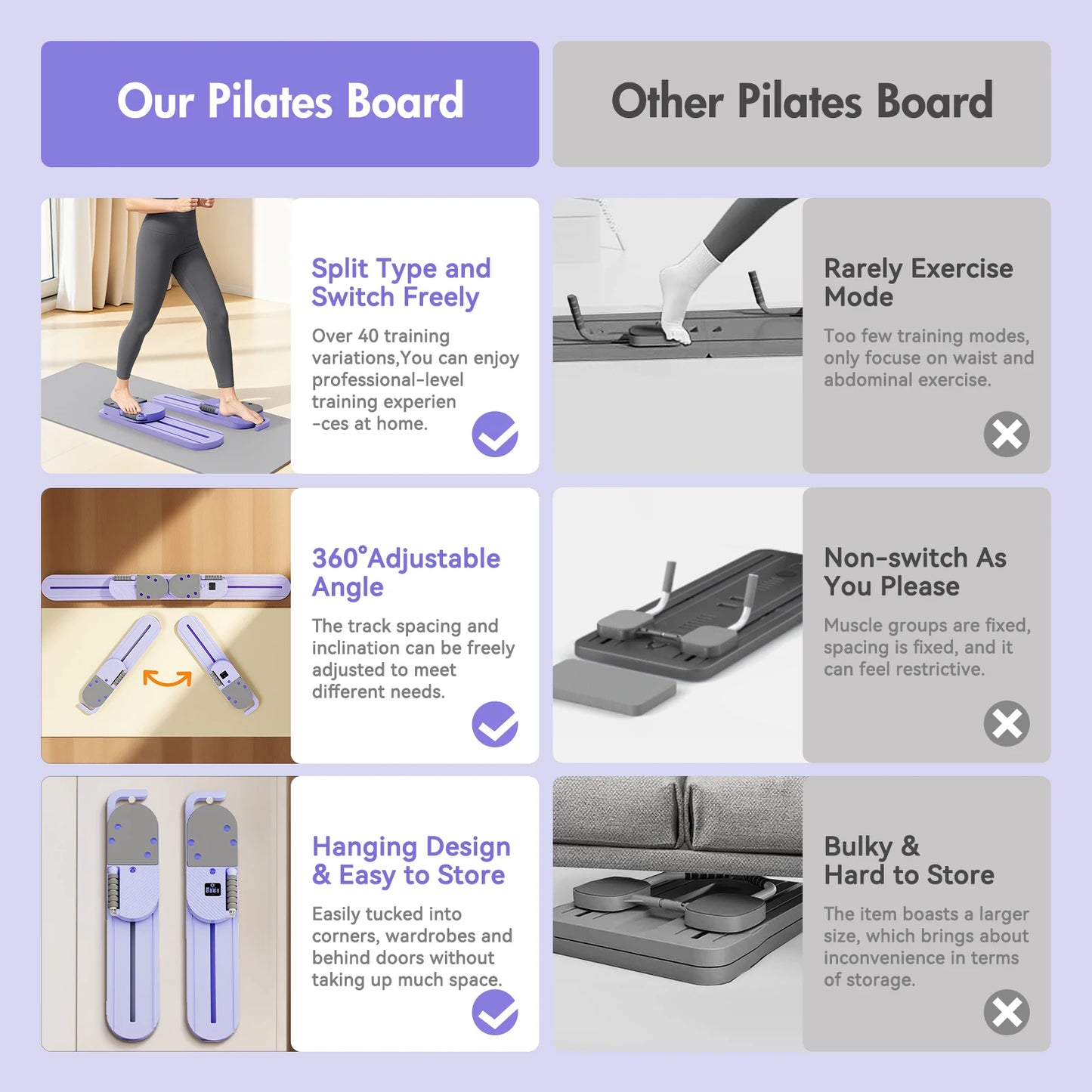 2 In 1 Split Ab Pilates Portable Core Fitness Board