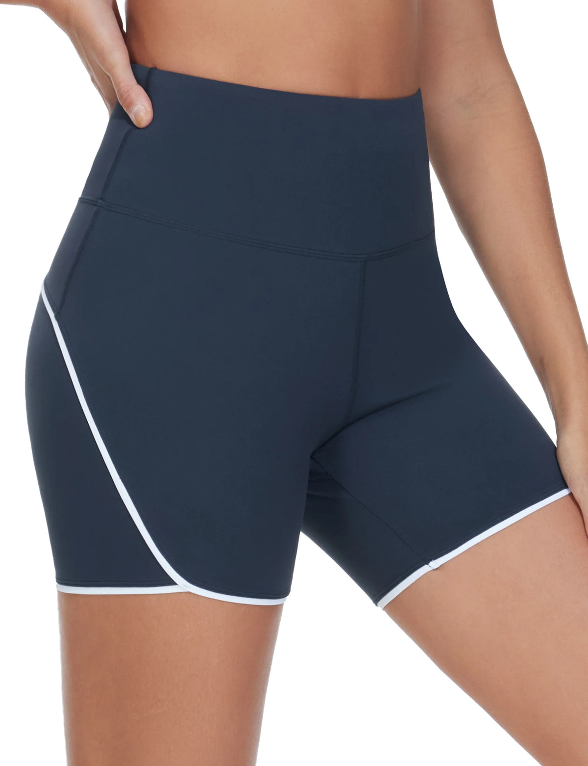 The Gym People Womens High Waist Workout Shorts With Dolphin Split