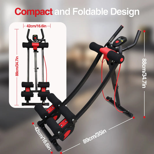 Fitness AB Machine Abdominal Trainer Core Workout Equipment Foldable