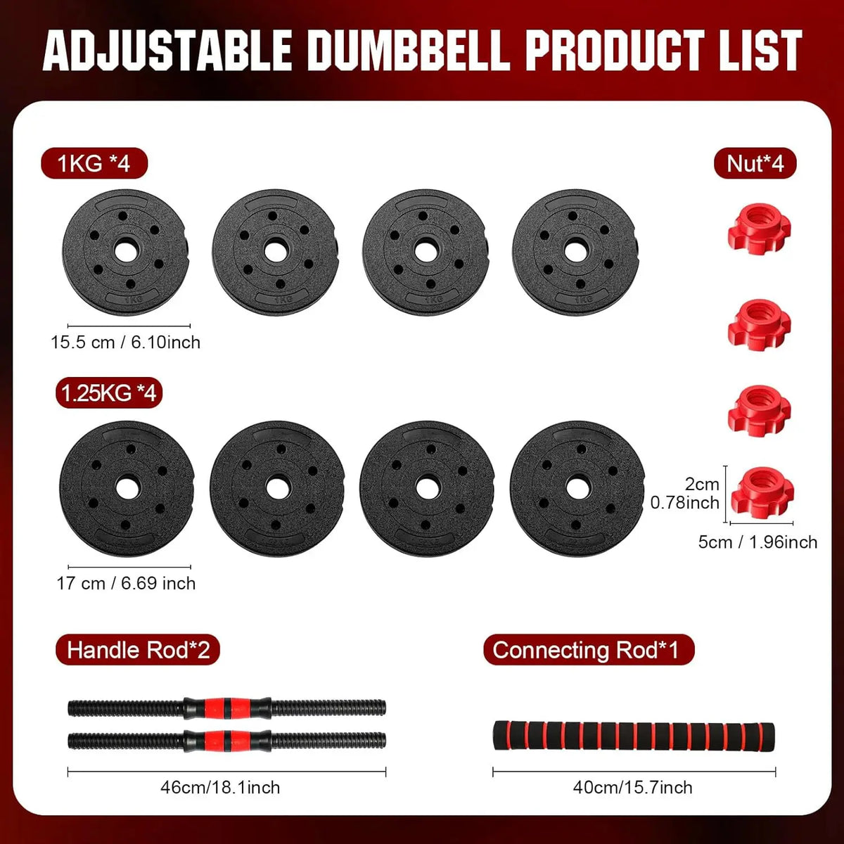 Adjustable Dumbbell And Barbell Strength Training Home Gym Set