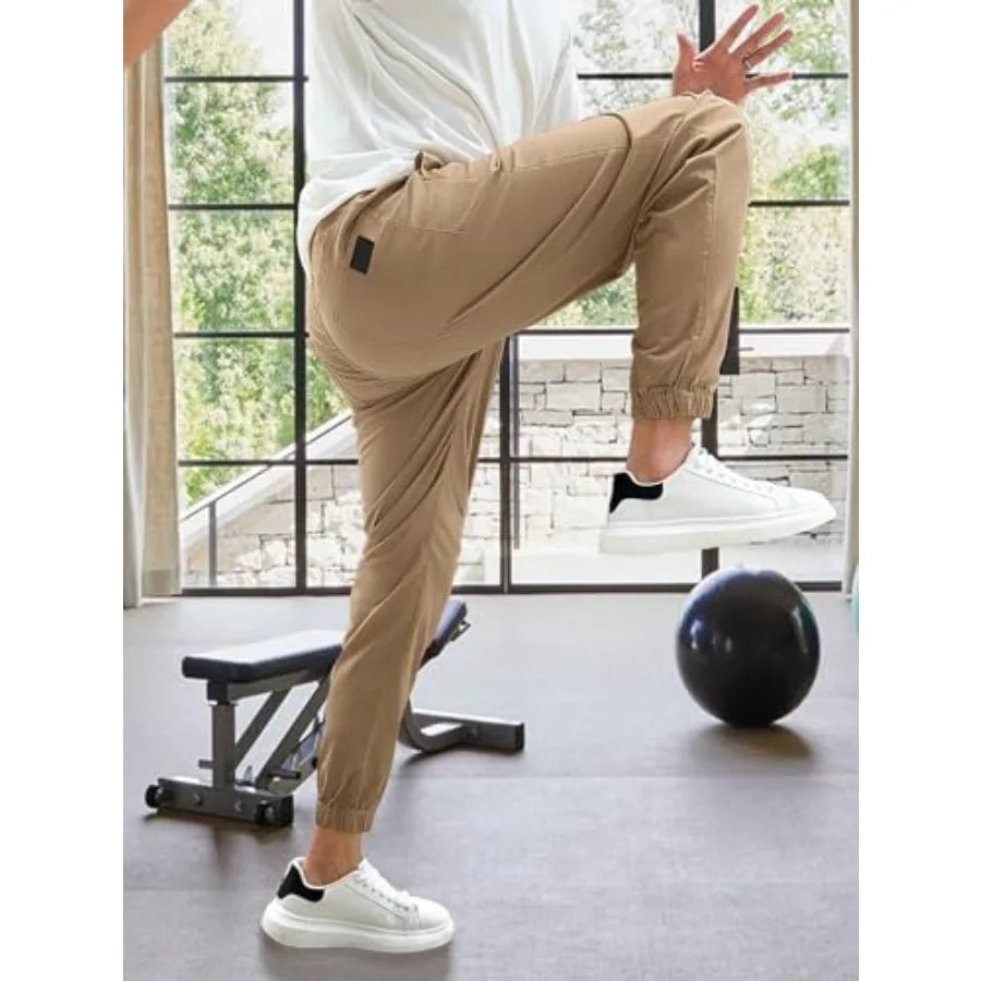 Casual Cargo Joggers For Men With Drawstring Twill Pants