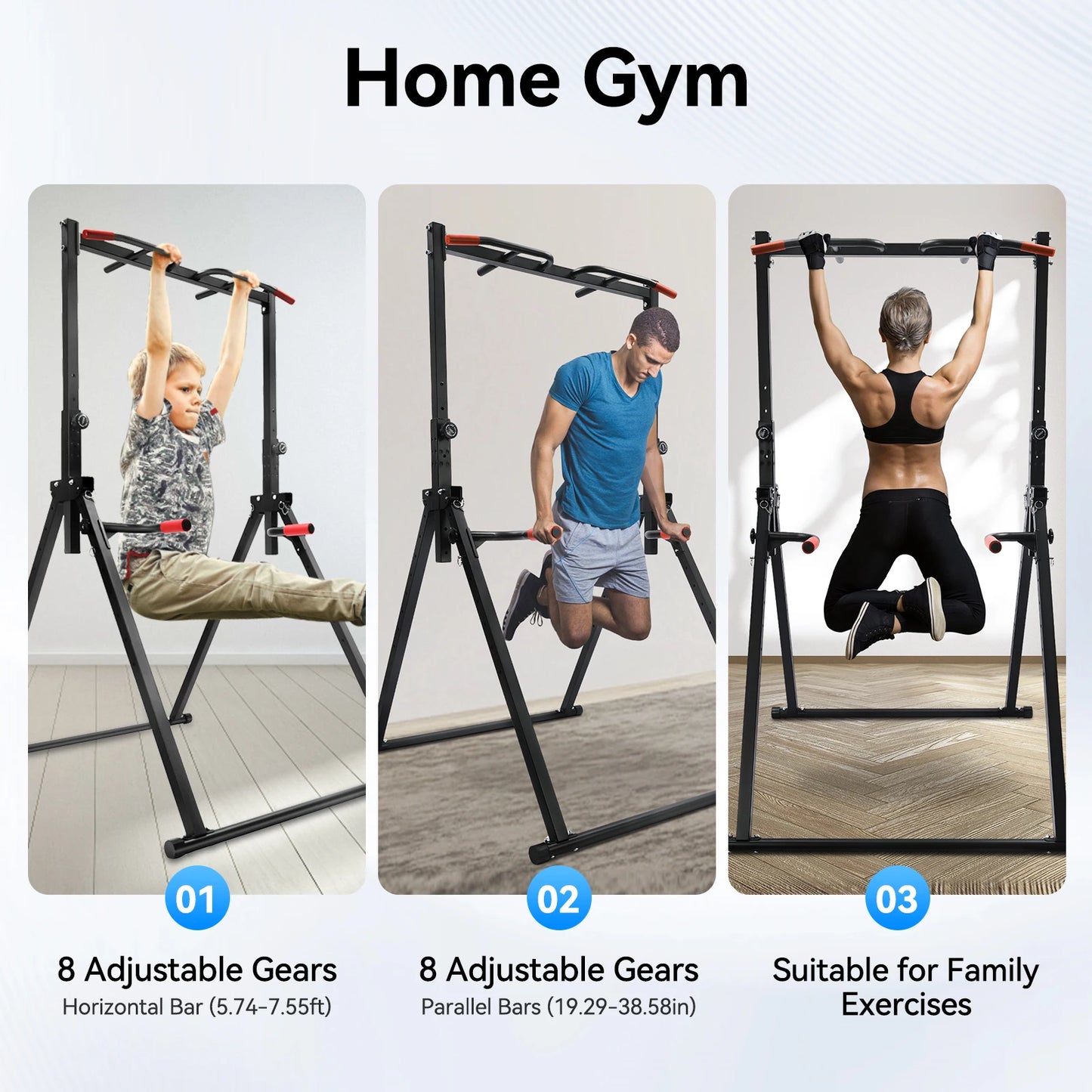 Adjustable Pull Up Bar Foldable Home Gym Station 200kg Load