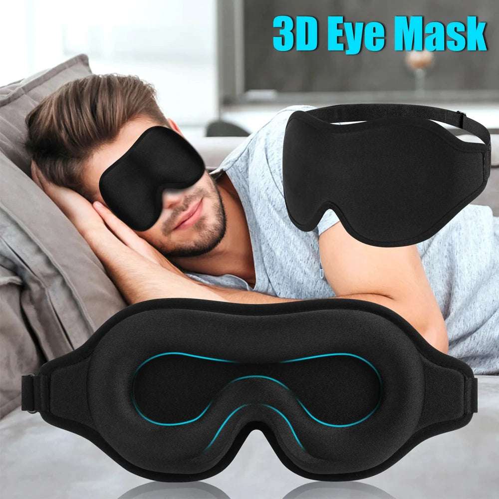 3D Travel Eye Sleep Mask Light Blocking Sleep Aid Adjustable Strap