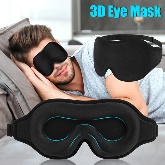 3D Travel Eye Sleep Mask Light Blocking Sleep Aid Adjustable Strap