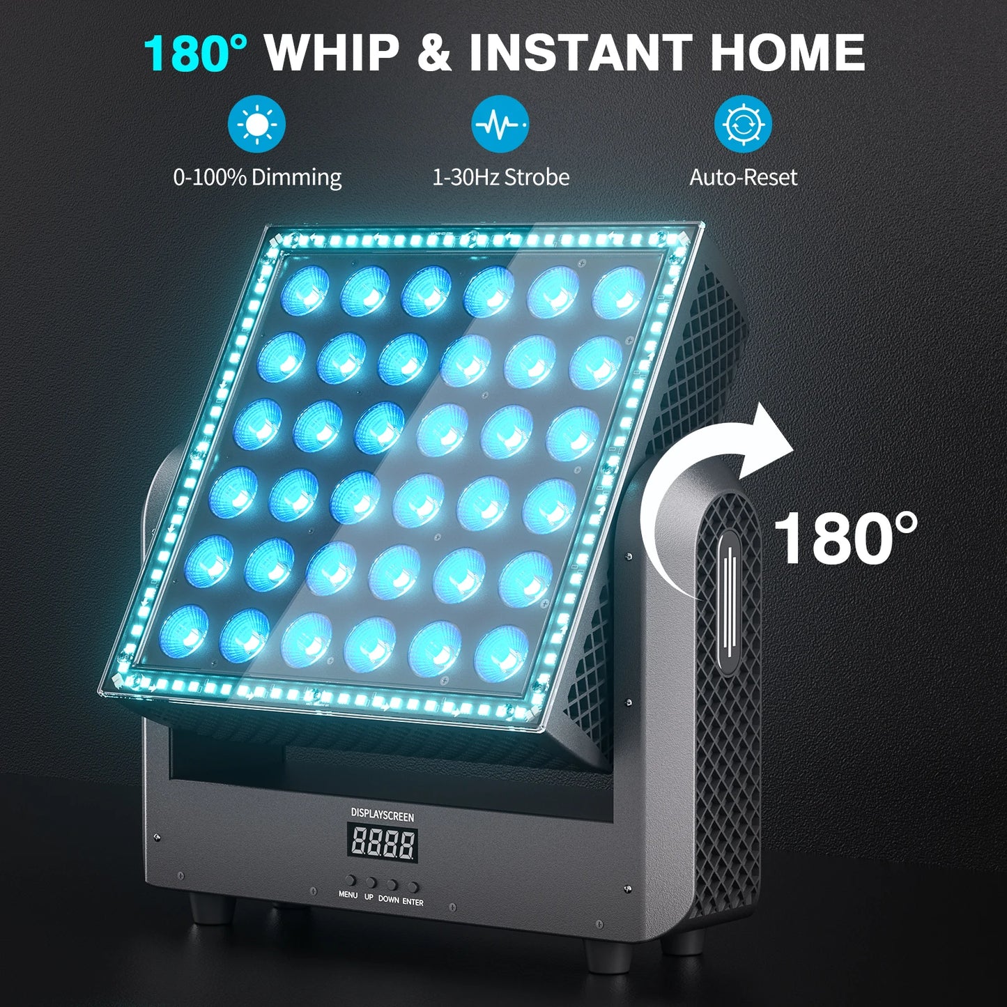 Fieryzeal 200W RGBW Moving Head Wash Light DMX512 Stage Effect