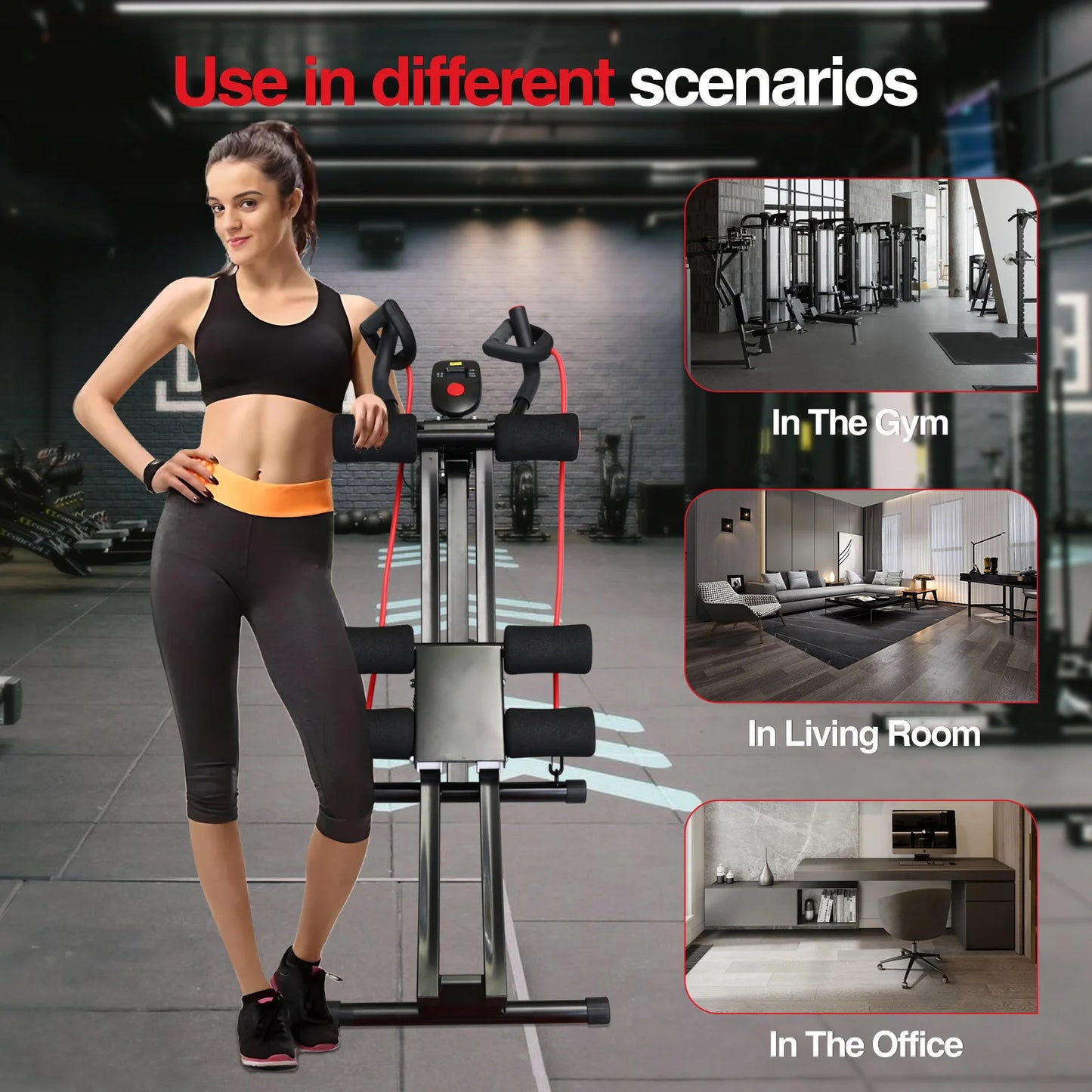 GIKPAL Foldable Ab Machine For Home Gym Core Abs Workout