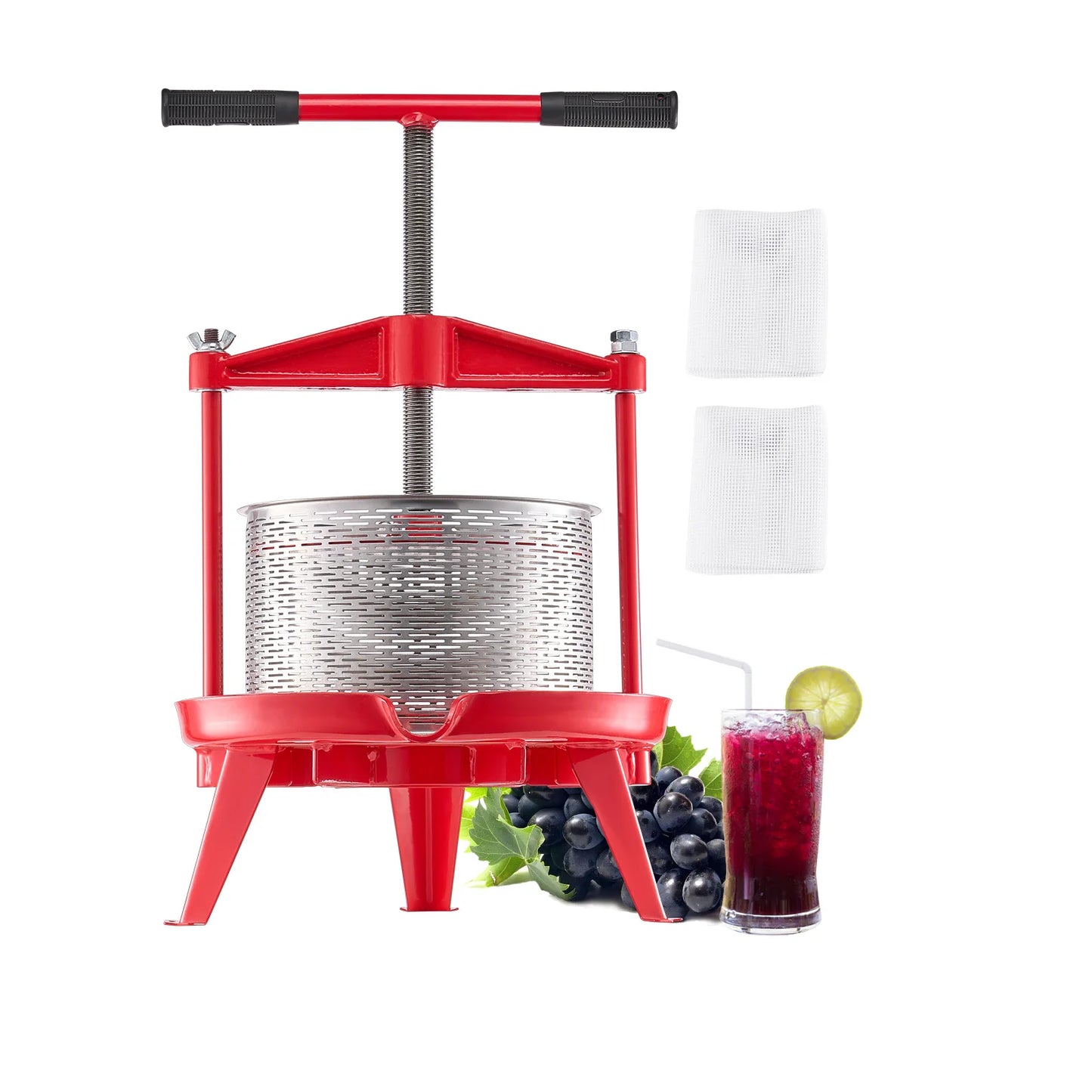 SucceBuy Fruit Wine Press Stainless Steel Manual Juicer