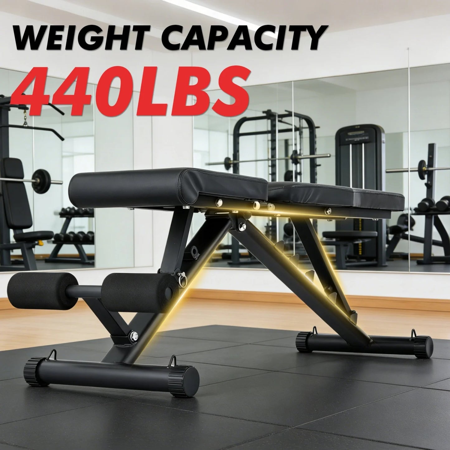 HiMISS Foldable Weight Bench For Home Gym With Multi-Position Adjustments