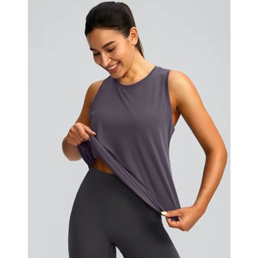 Women's Bamboo Fiber Racerback Workout Tank Top For Yoga Gym